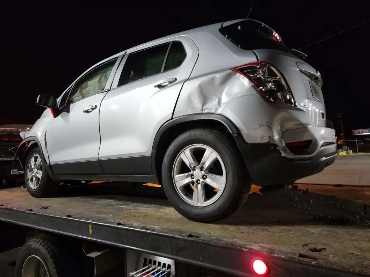 Wrecked SUV being towed after accident at dangerous Nashville intersection